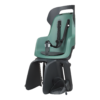 Rear bicycle safety seat for carrier mount, with a safety-belt of 3-points and a soft cushion.