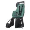 Rear bicycle safety seat for frame mount, with a safety-belt of 3-points and a soft cushion.