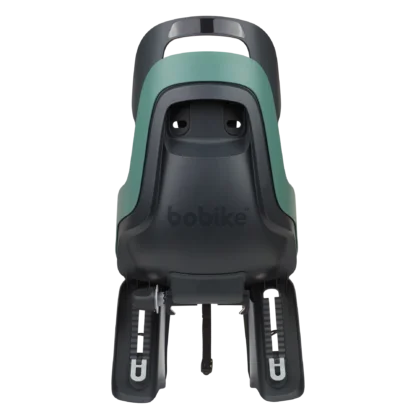 Rear bicycle safety seat for carrier mount, with a safety-belt of 3-points and a soft cushion.