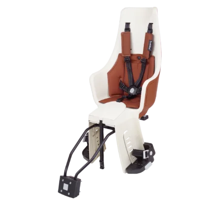 Rear bicycle safety seat, with a safety-belt of 5-points and a soft cushion.