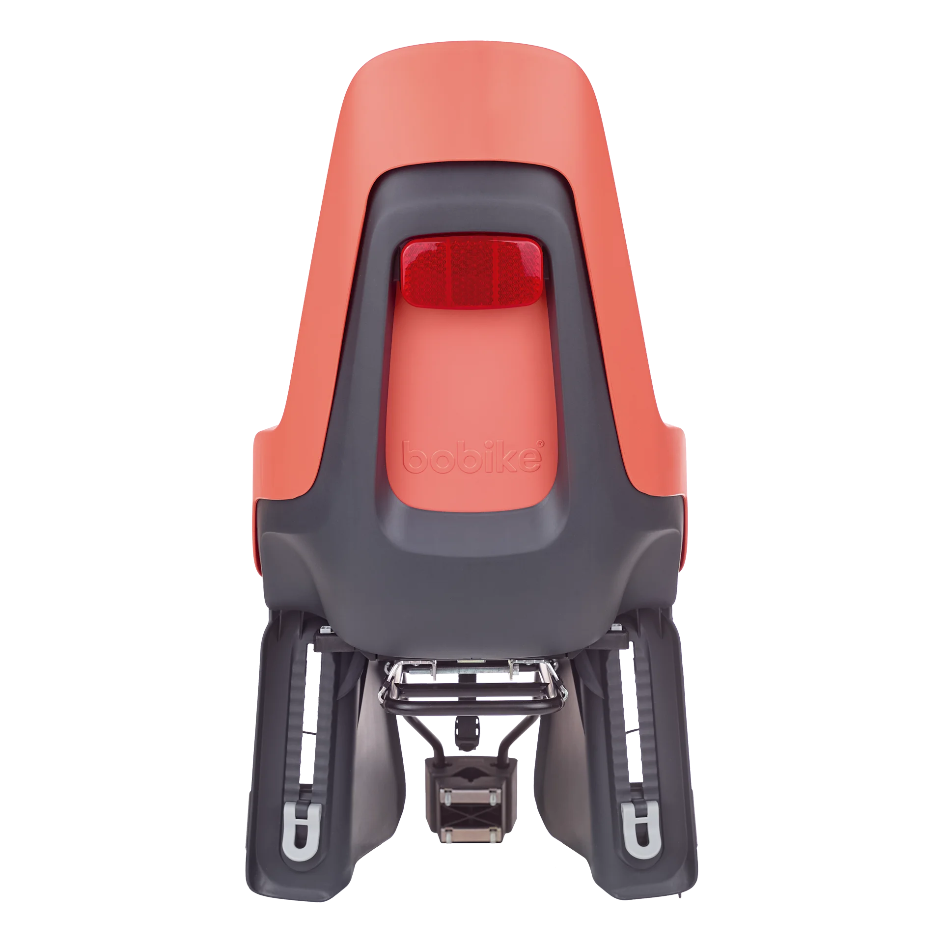 Rear bicycle safety seat, with a safety-belt of 3-points and a soft cushion.