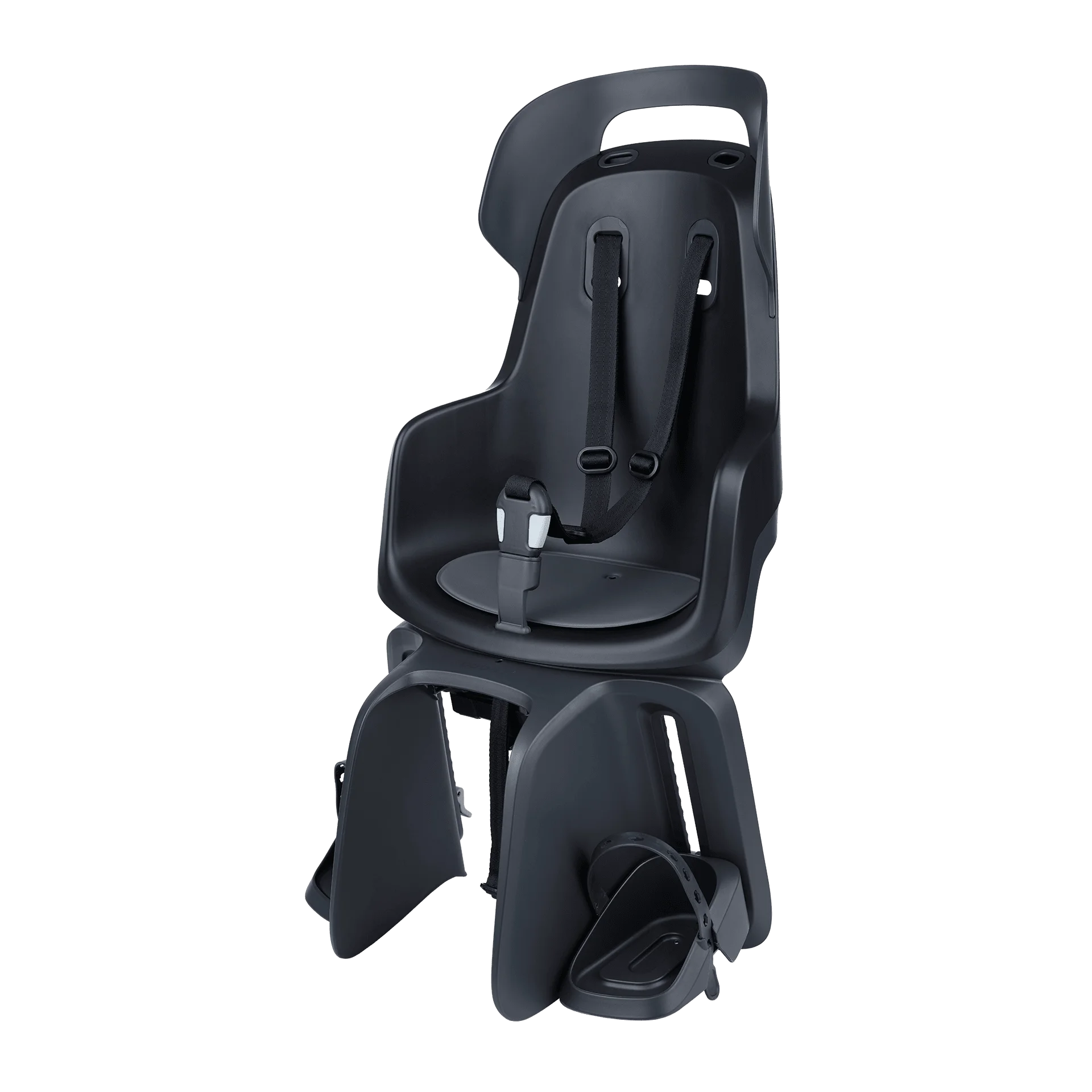 Rear bicycle safety seat, with a safety-belt of 3-points and a soft cushion for AVS+ carriers.