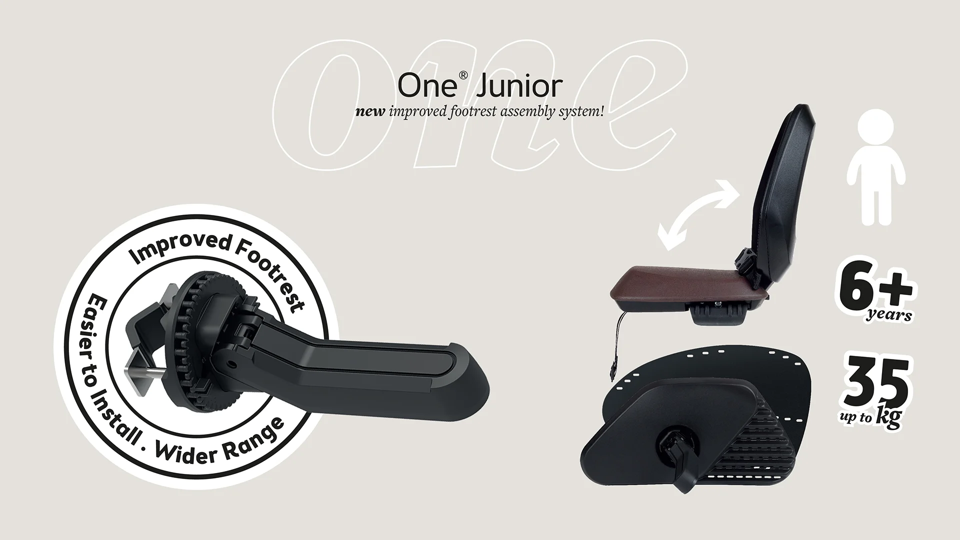 New & Improved Footrest System for ONE® Junior